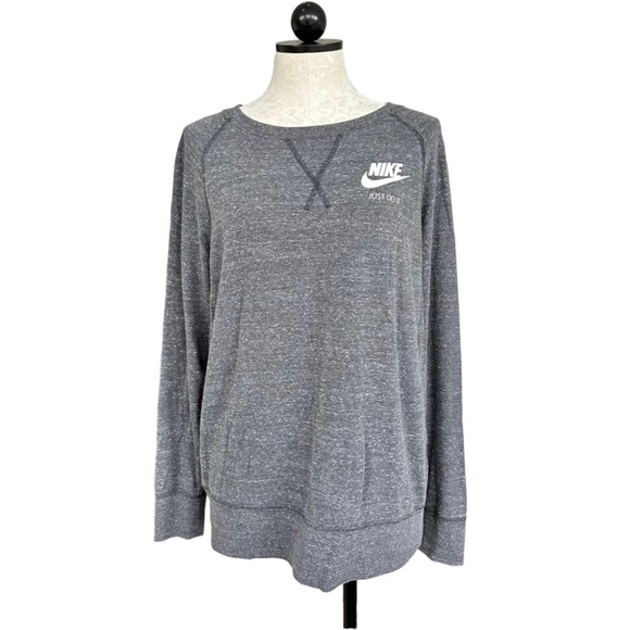Nike Just Do It Grey Vintage Heathered Top Sweatshirt Style Size XL - Picture 4 of 16